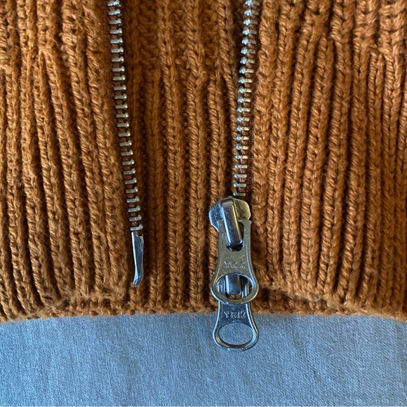 Everlane Chunky Knit Zip Cardigan Organic Cotton Toasted Almond Size XS - Picture 4 of 9